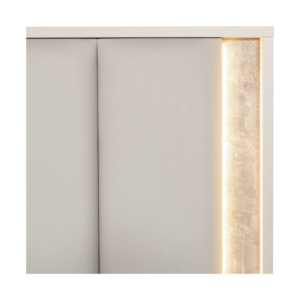 Pavira Eastern King Bed with LED Lights - Stone
