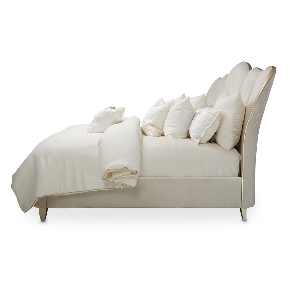 Villa Cherie Queen Channel Tufted Bed - Caramel