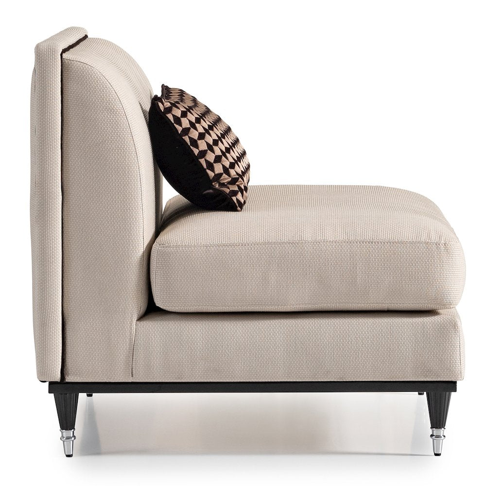 La Francaise Armless Accent Chair - Cafe au Lait/Black