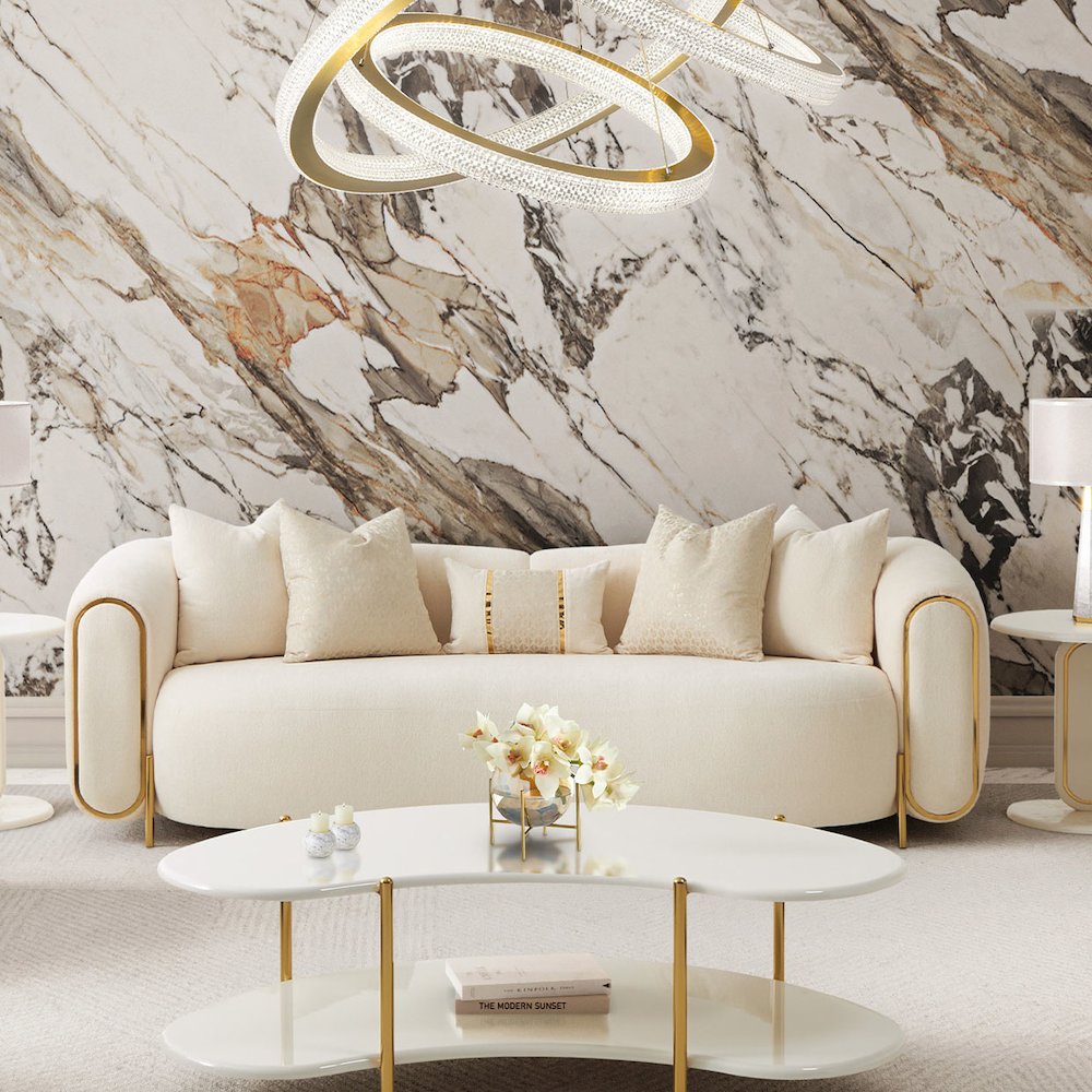 Sassani Sofa - Crepe/Gold
