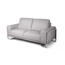 Mia Bella Gianna Loveseat - Light Gray/Stainless Steel