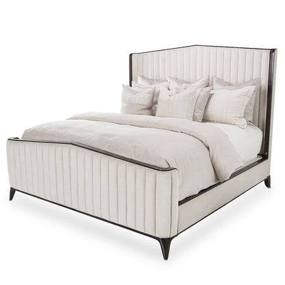 Paris Chic Cal. King Channel Tufted Panel Bed - Espresso
