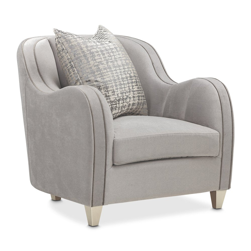 Roxbury Park Velvet Matching Chair - Steel/Slate