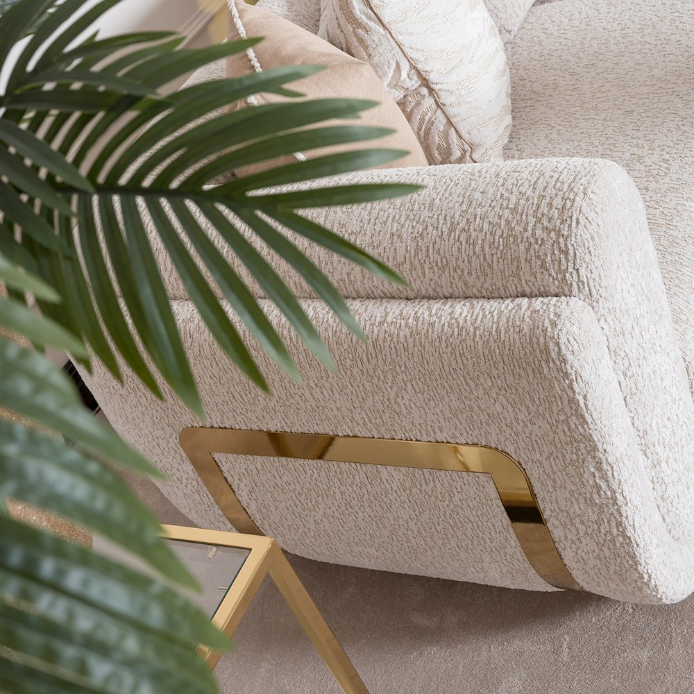 Savannah Breeze Standard Sofa - Cashmere/Bright Gold