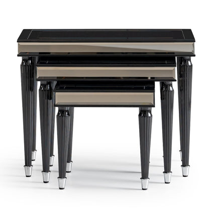 La Francaise Nesting Tables, Set of 3 - Black Ice