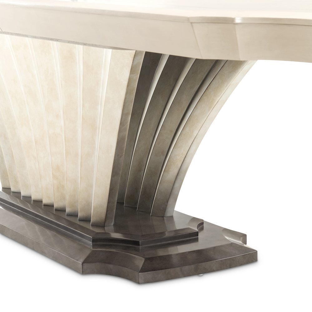 Fantosini Pedestal Dining Table - Silver Mist