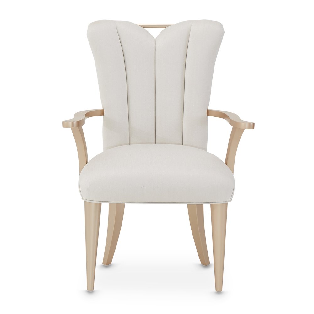 La Rachelle Dining Arm Chair - Icicle/Champagne Set of 2