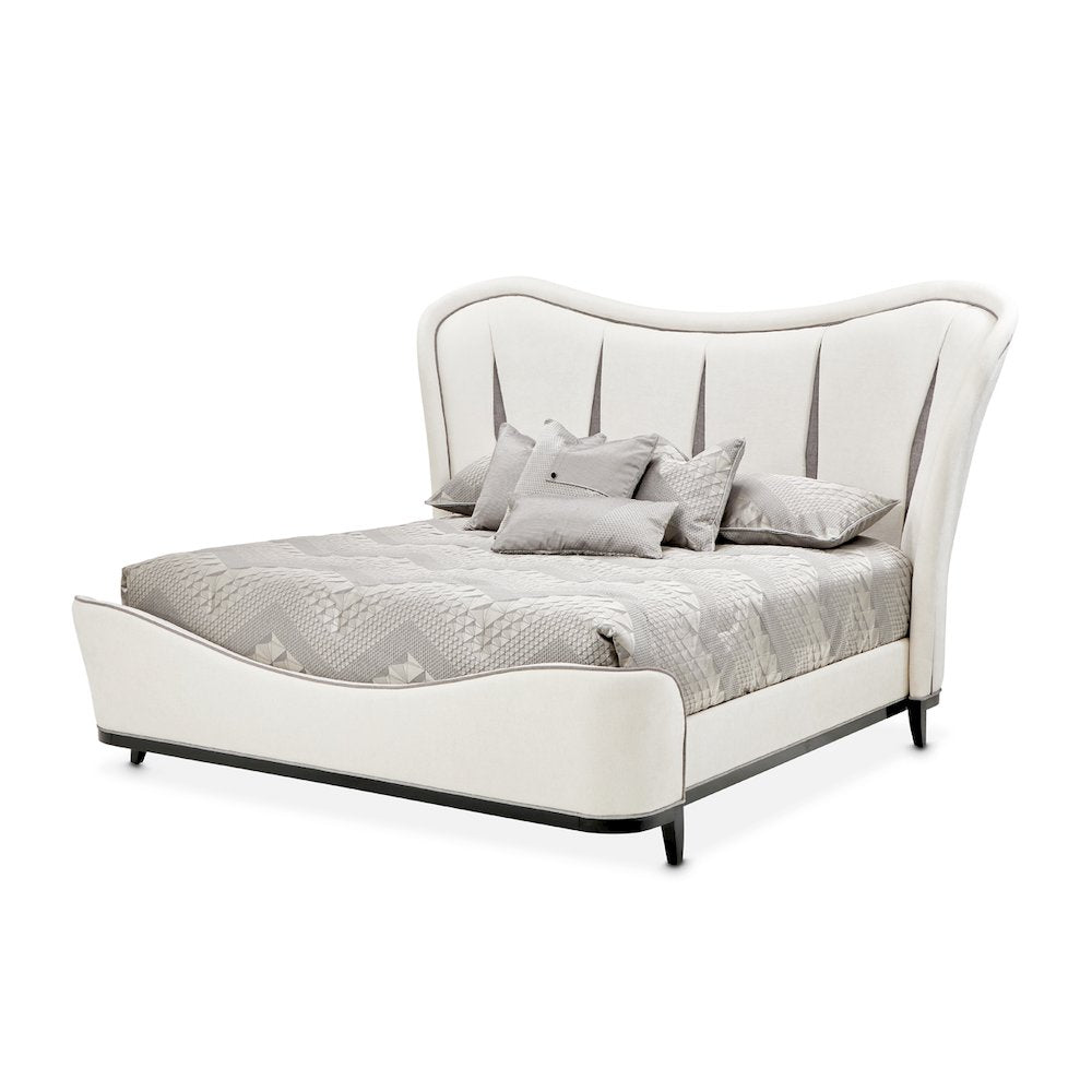 Tuxedo Eastern King Upholstered Bed - Piano Keyboard