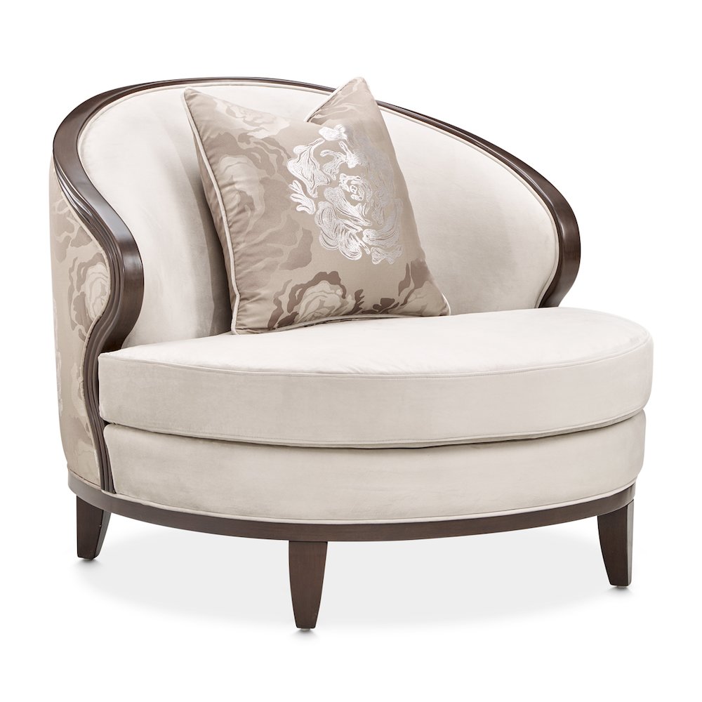 Camellia Field Velvet Matching Chair - Porcini/Warm Pecan