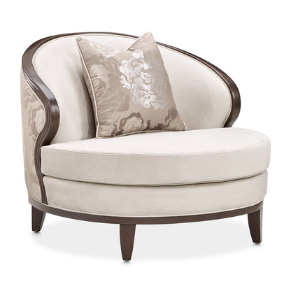 Camellia Field Velvet Matching Chair - Porcini/Warm Pecan
