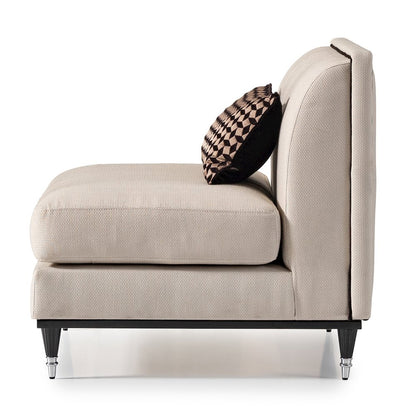 La Francaise Armless Accent Chair - Cafe au Lait/Black