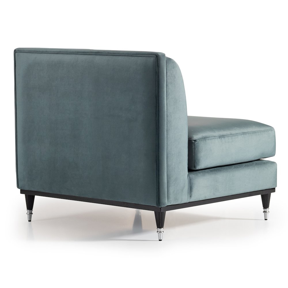 La Francaise Armless Accent Chair - Azure/Black