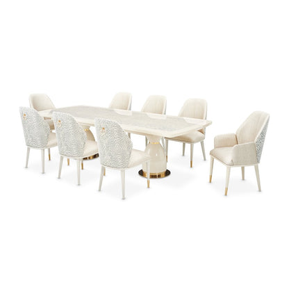 Lisbon Double Pedestal Dining Table - Silken Matte Cream