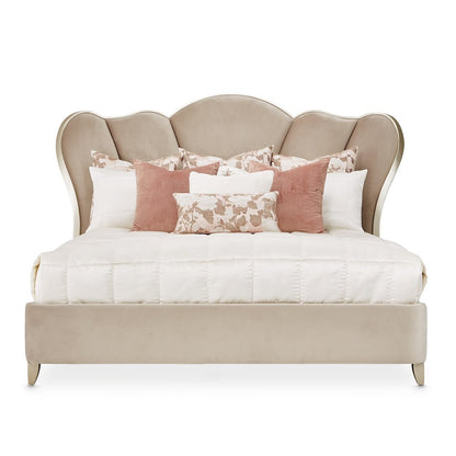 Villa Cherie Queen Channel Tufted Bed - Hazelnut
