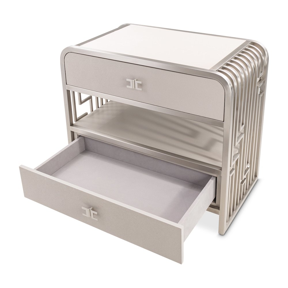Roxbury Park Metal Nightstand - Stainless Steel
