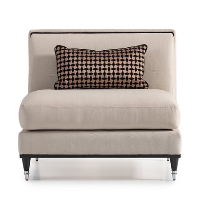 La Francaise Armless Accent Chair - Cafe au Lait/Black