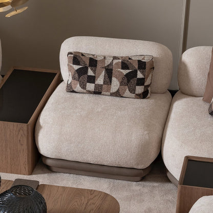 Bristol Point Armless Chair - Fawn/Saddle Brown
