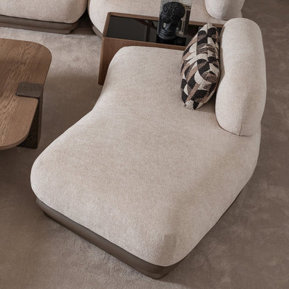 Bristol Point Armless Chaise - Fawn/Saddle Brown
