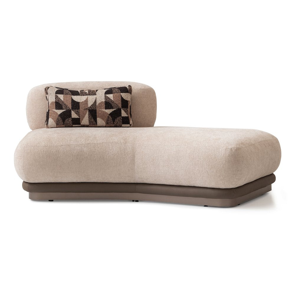 Bristol Point Armless Chaise - Fawn/Saddle Brown