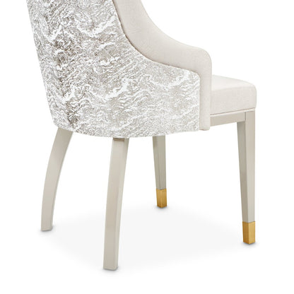 Carmela Dining Arm Chair - Shimmer Ivory