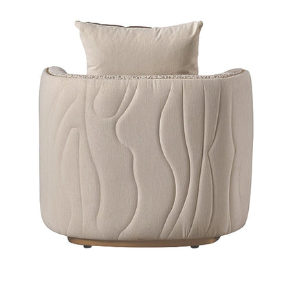 Gineverra Accent Chair - Biscotti/Ivory Gold
