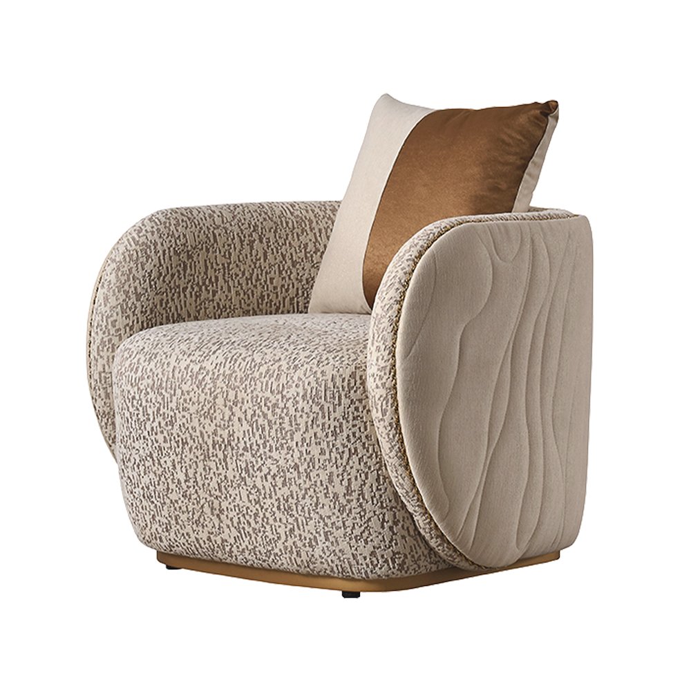 Gineverra Accent Chair - Biscotti/Ivory Gold