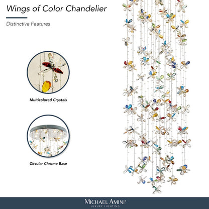 Wings of Color Crystal LED Chandelier