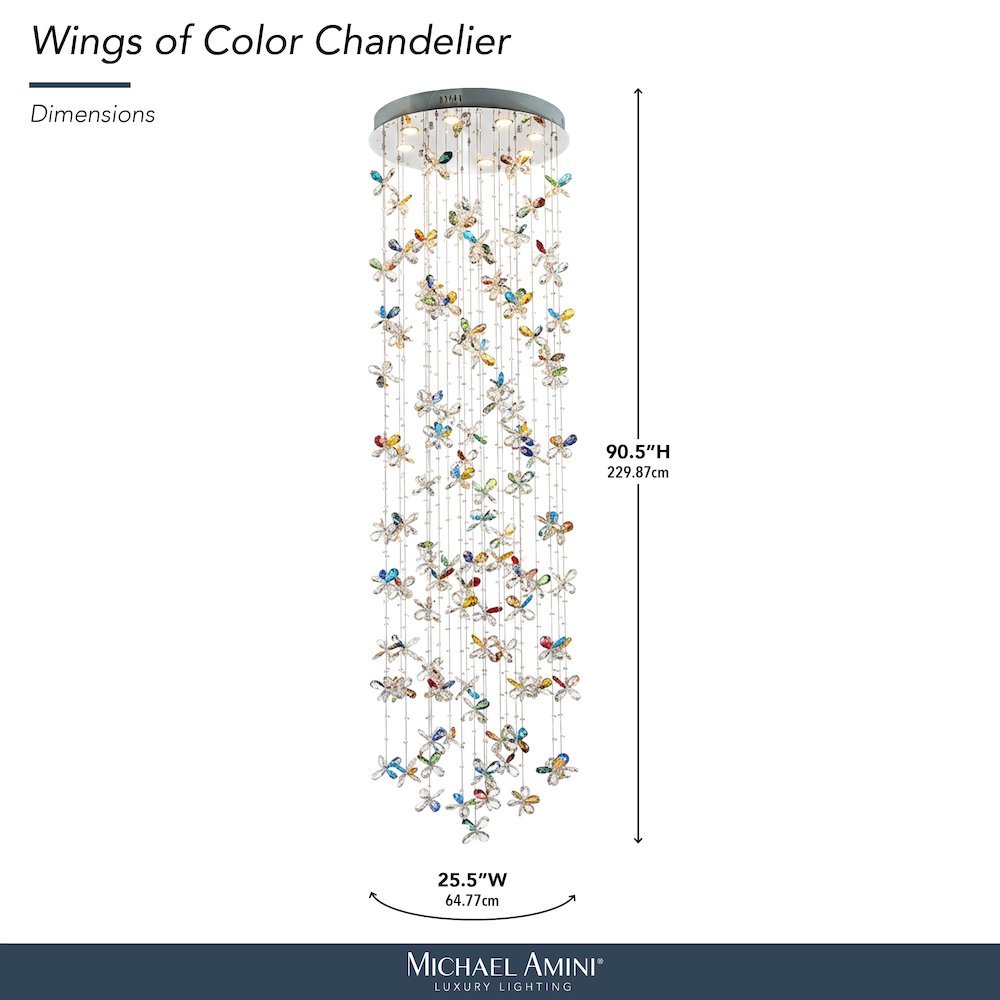 Wings of Color Crystal LED Chandelier