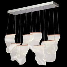 Sheer Waves 8-Light Modern LED Chandelier - Rose Gold