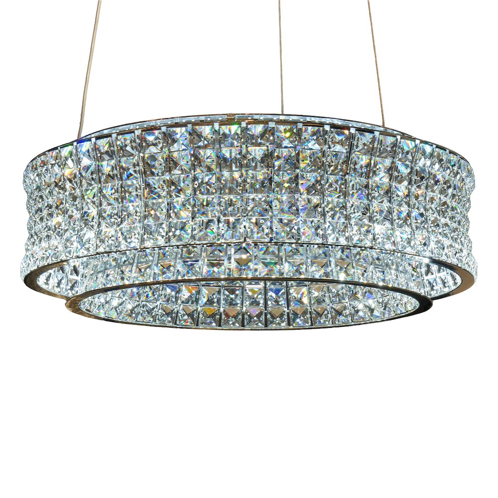 Galaxy 24" Round LED Crystal Chandelier - Chrome