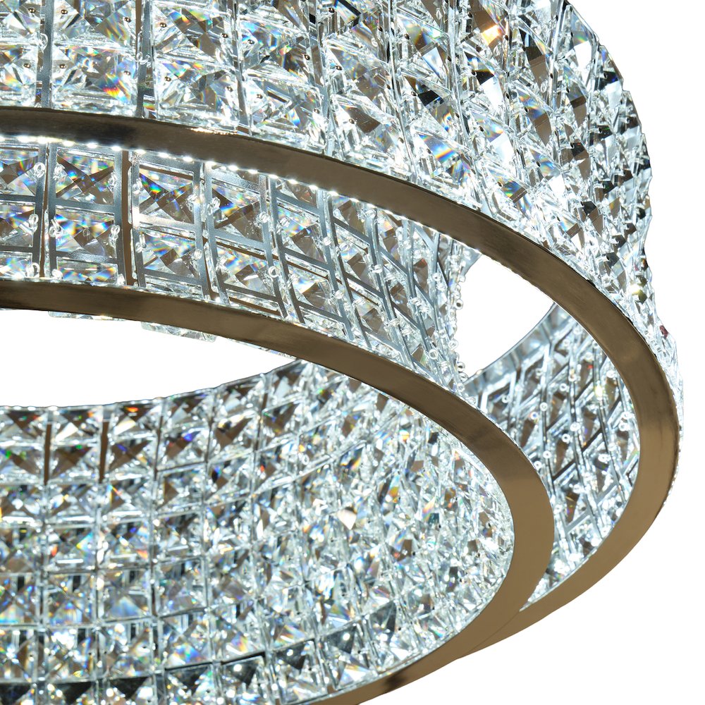 Galaxy 32" Round LED Crystal Chandelier - Chrome