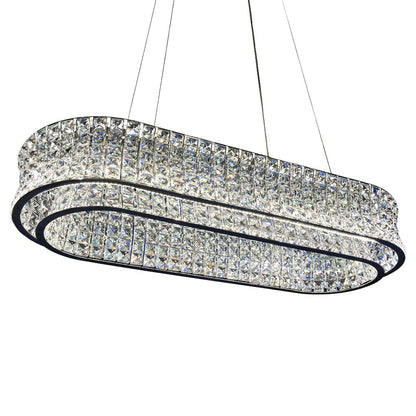 Galaxy Oval LED Crystal Chandelier - Chrome