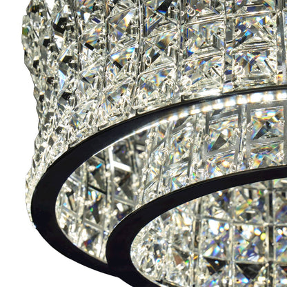 Galaxy Oval LED Crystal Chandelier - Chrome