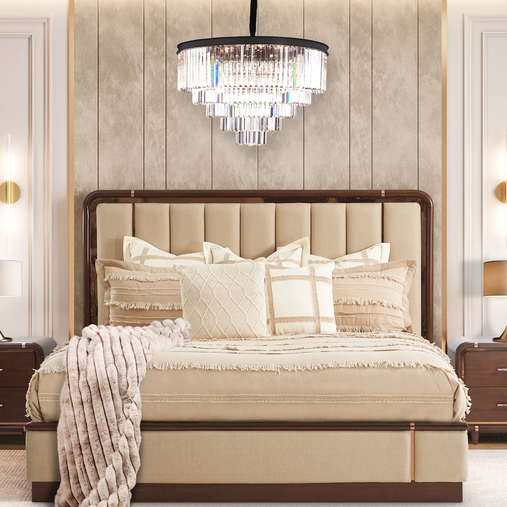 Allure 21-Light Round Crystal Chandelier - Matte Black