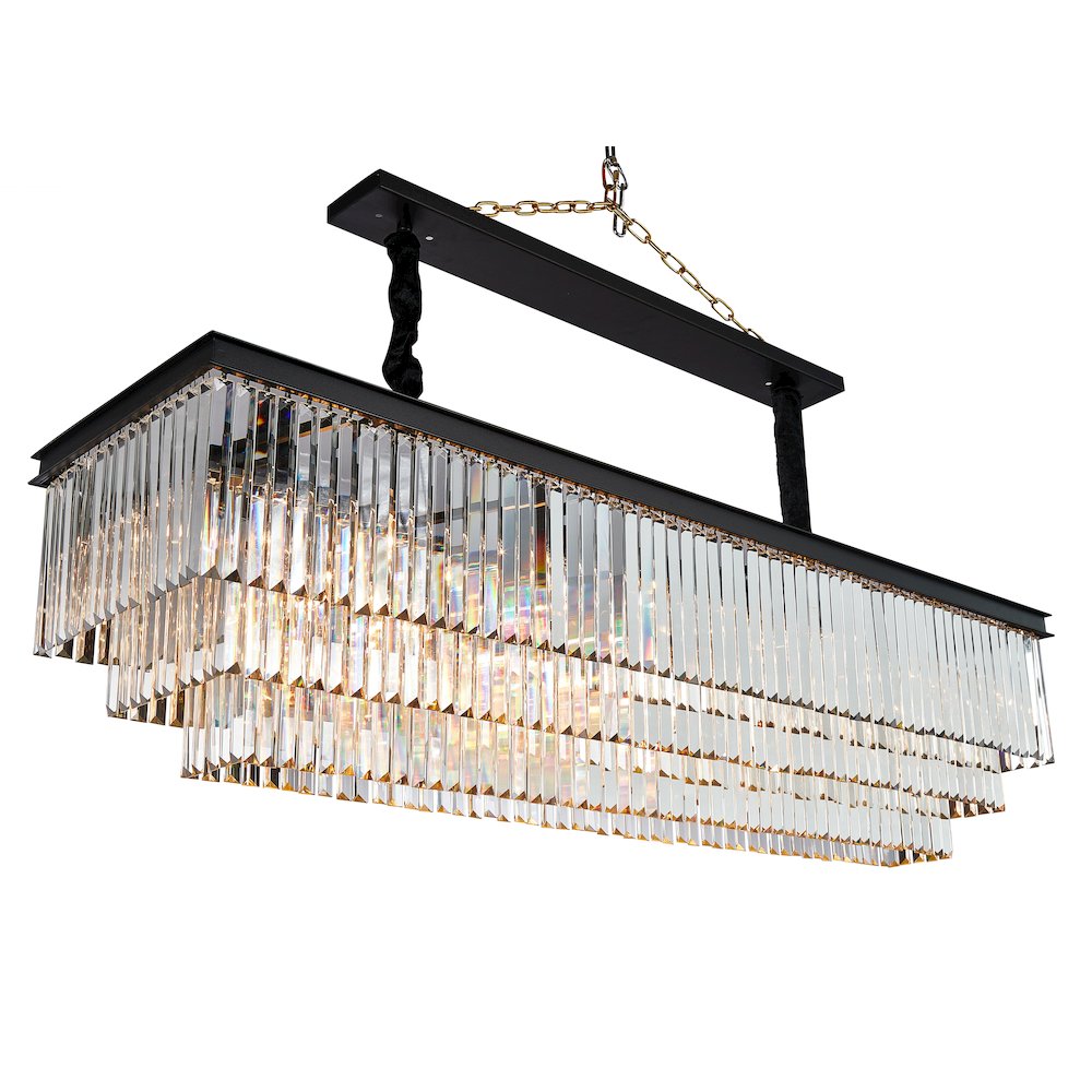 Allure 20-Light Rectangular Crystal Chandelier - Matte Black
