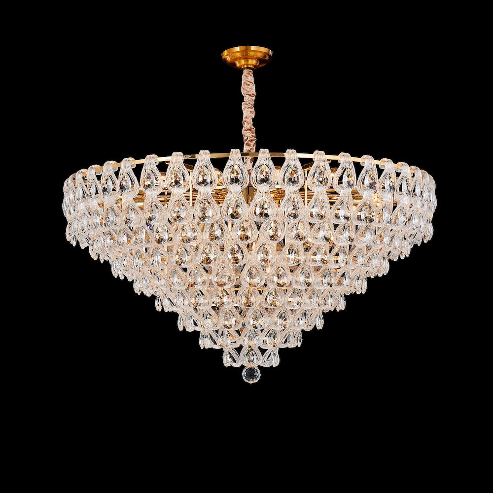 Gala 28-Light Round LED Chandelier - Gold