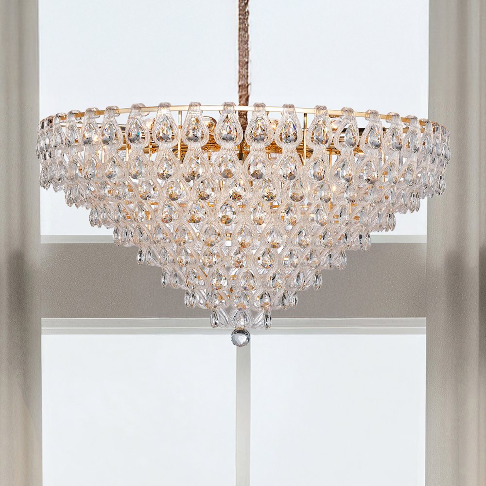 Gala 28-Light Round LED Chandelier - Gold
