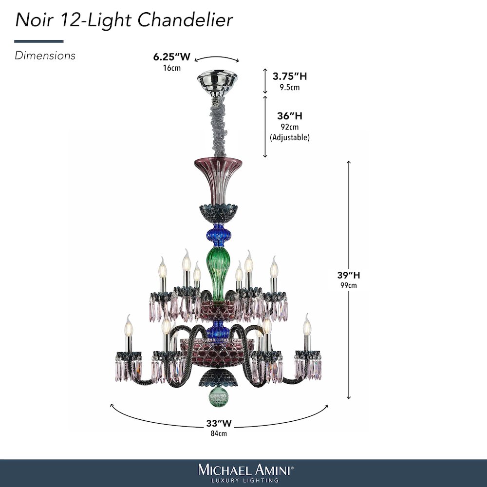 Noir 12-Light Traditional Crystal Chandelier