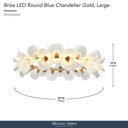 Brisa 39" Round LED Chandelier - Ocean Blue/Bronze