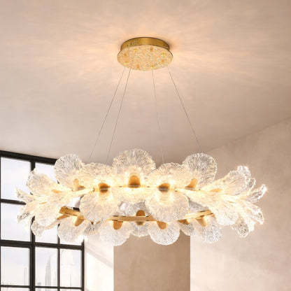 Brisa 39" Round LED Chandelier - Ocean Blue/Bronze