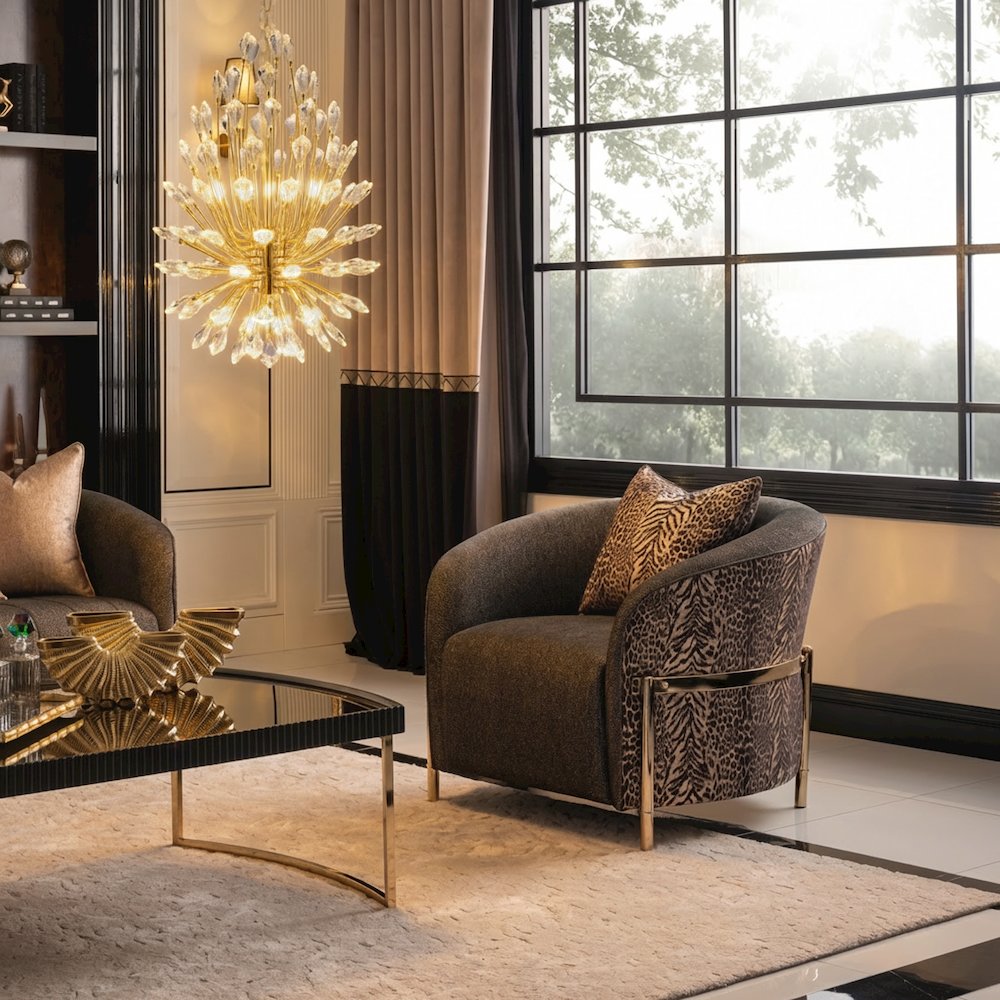 Astra 34" LED Crystal Chandelier - Gold