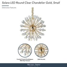 Solara 24" Round Crystal LED Chandelier - Gold