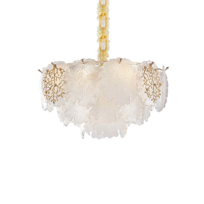Almara 7-Light Frosted Glass Chandelier - Frost/Gold