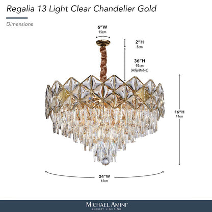 Regalia 13-Light Crystal Chandelier - Gold