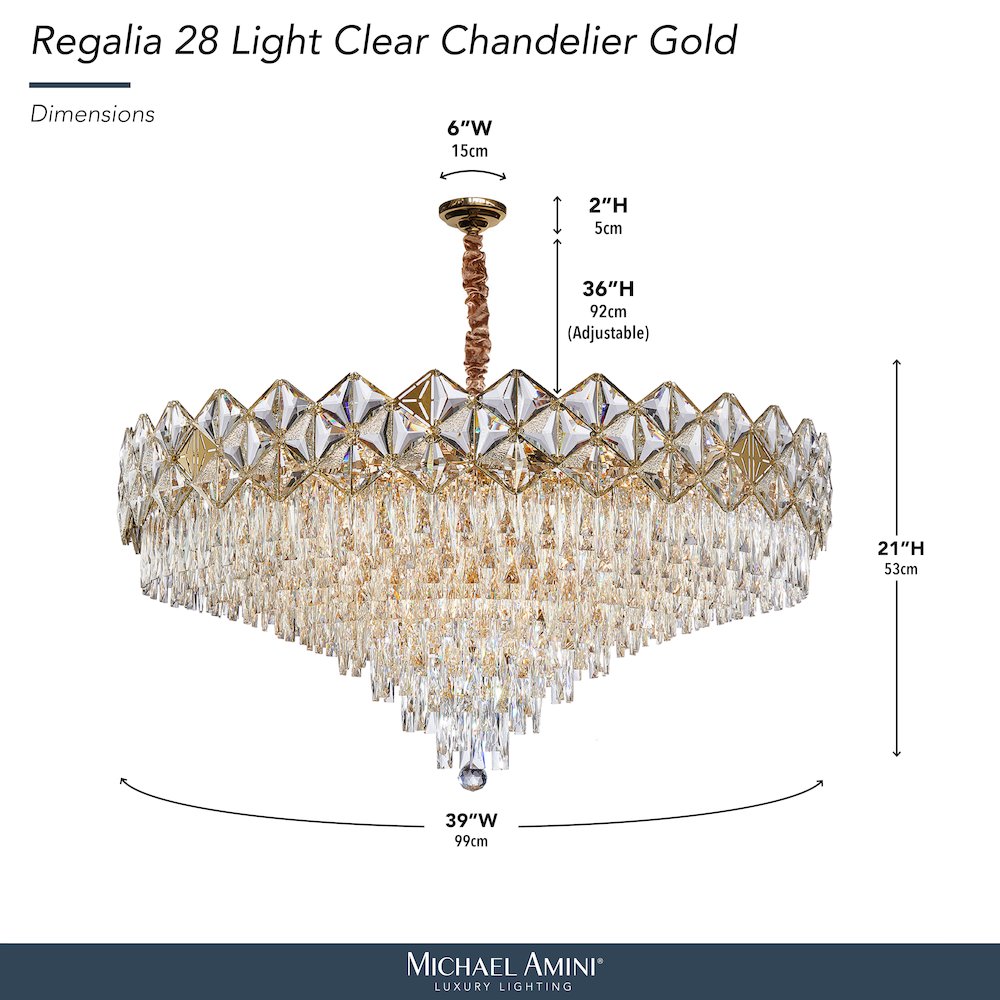 Regalia 28-Light Crystal Chandelier - Gold