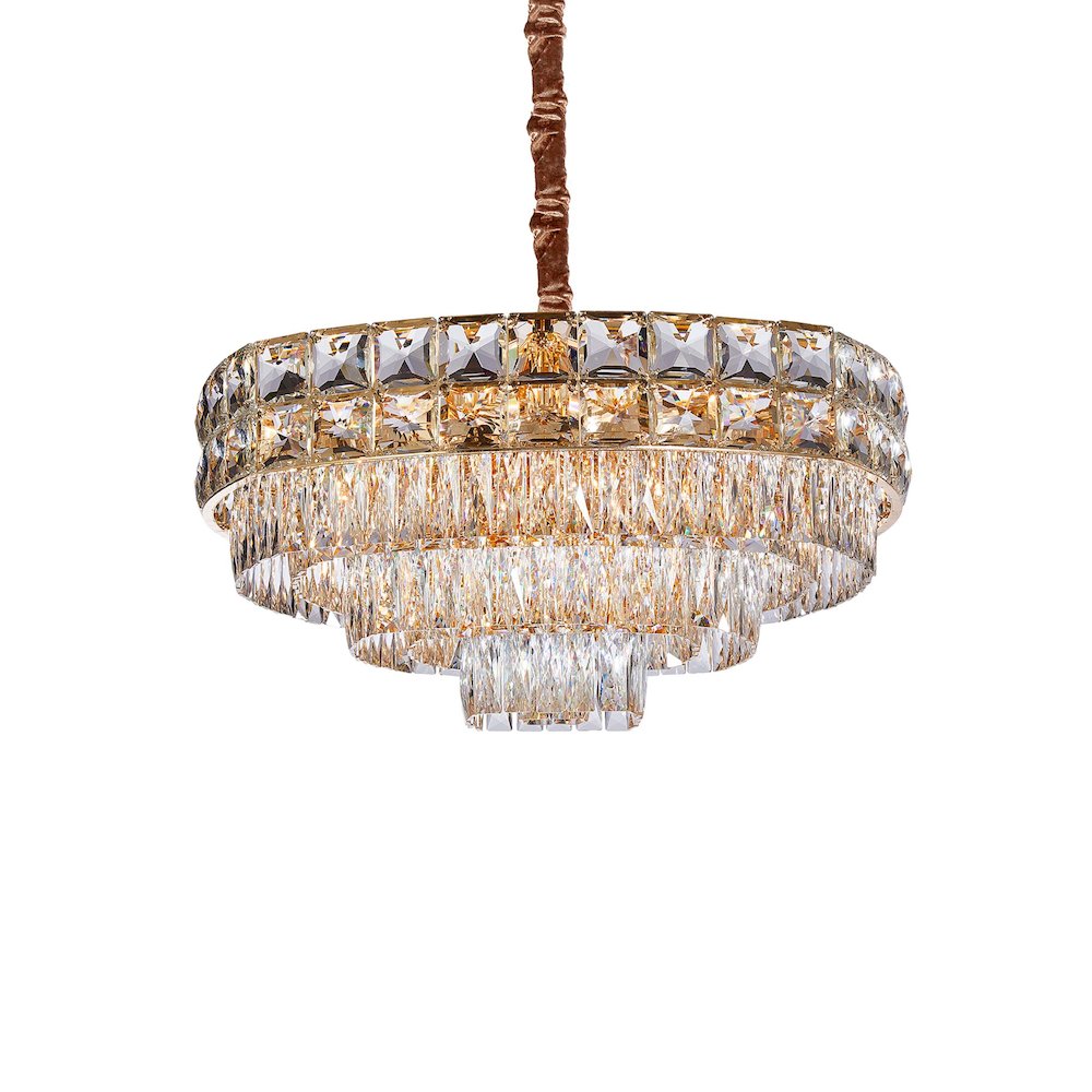Soleil 13-Light Crystal Chandelier - Gold