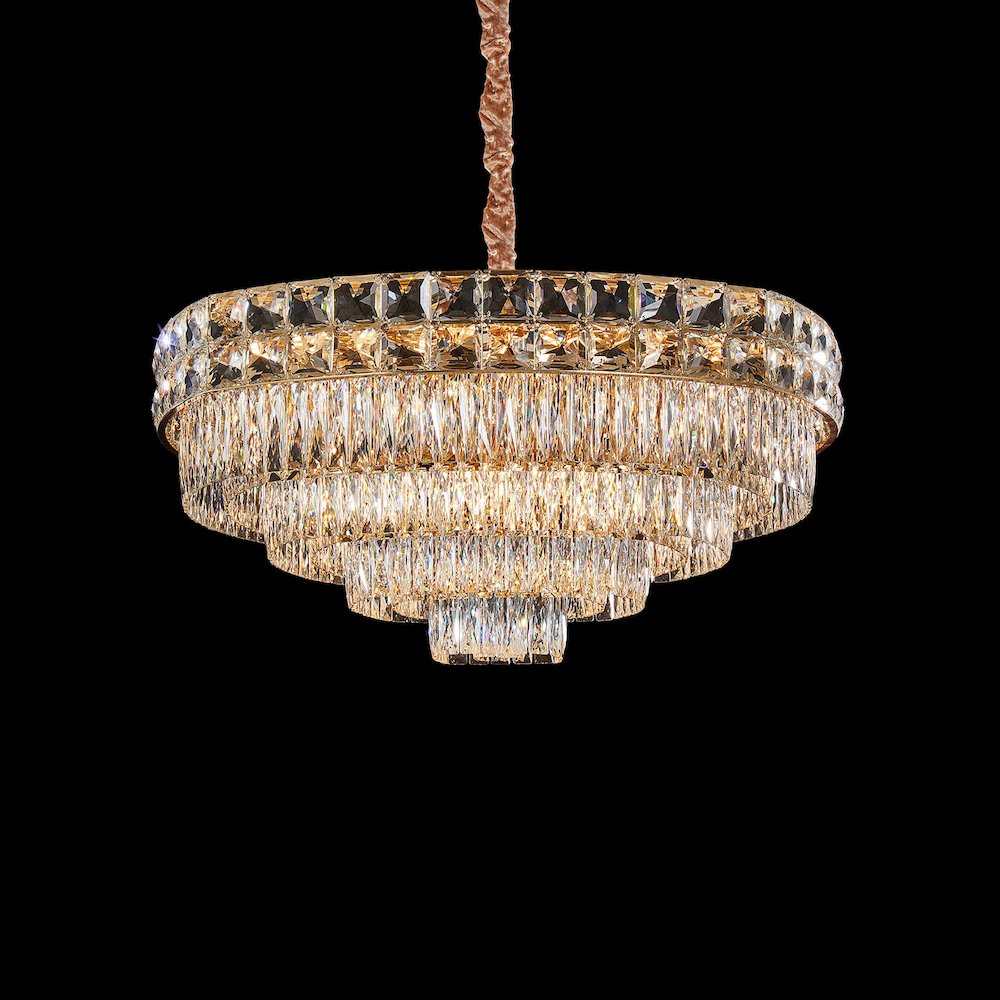 Soleil 22-Light Crystal Chandelier - Gold
