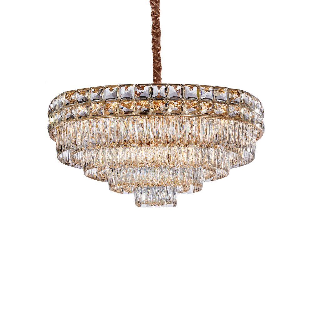 Soleil 22-Light Crystal Chandelier - Gold