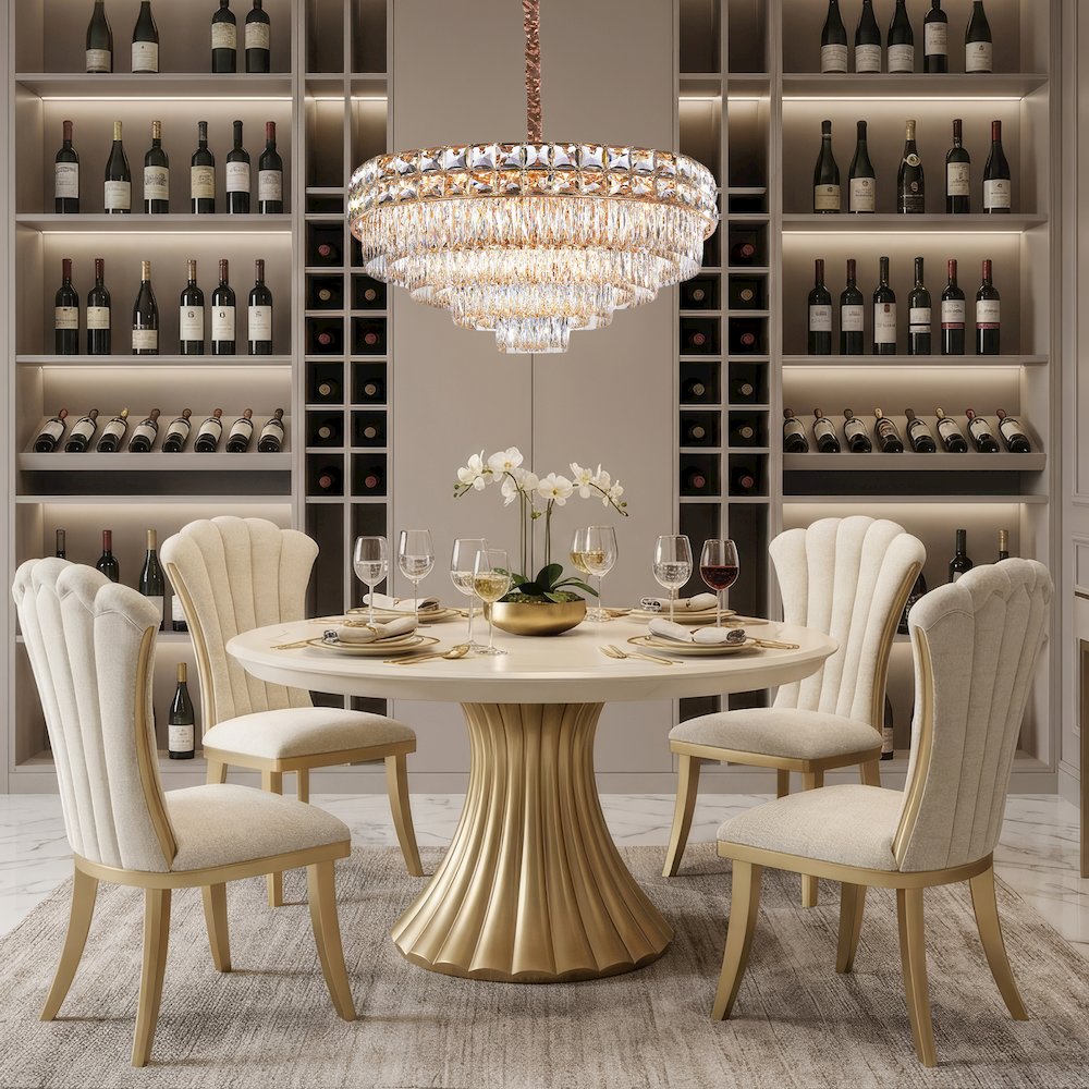 Soleil 22-Light Crystal Chandelier - Gold