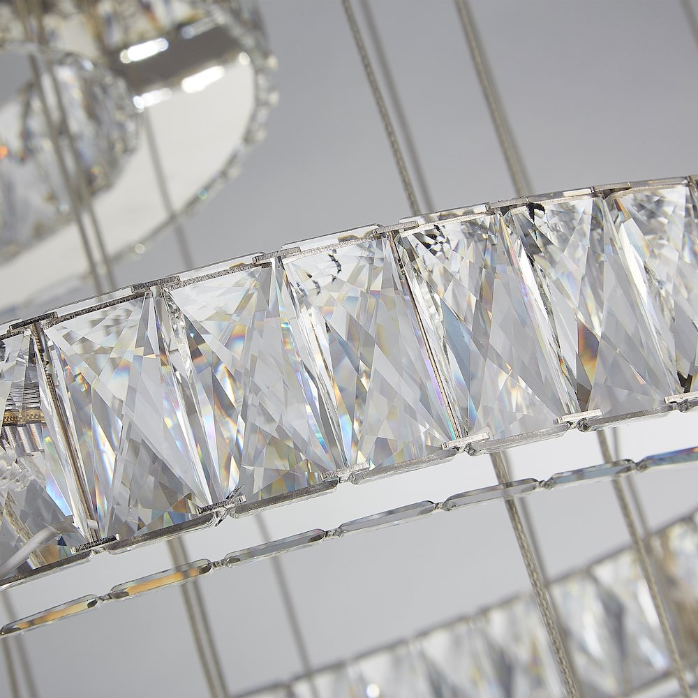 Crossover Modern Crystal LED Chandelier - Chrome